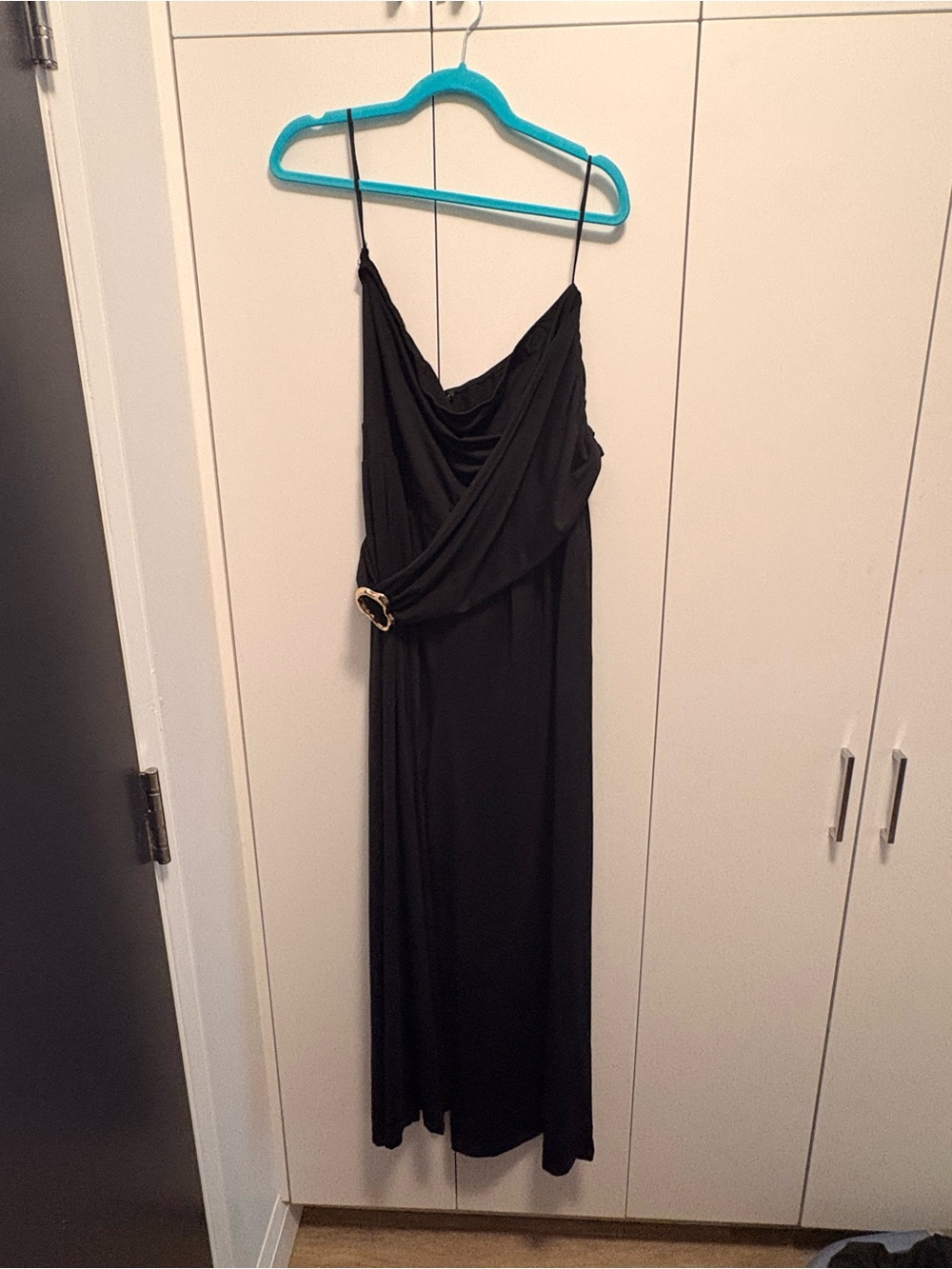 Black one shoulder jumpsuit
